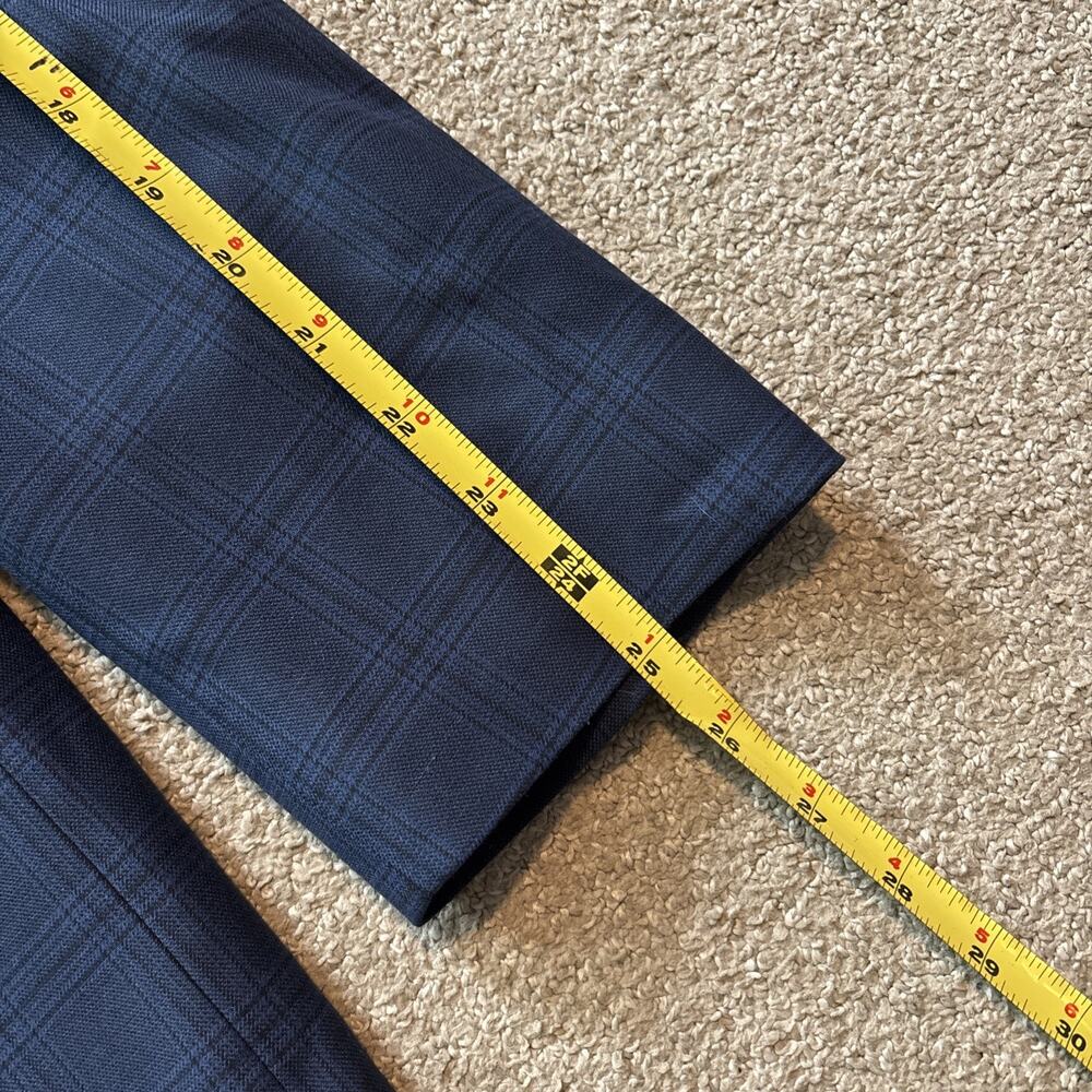 Lauren Ralph Lauren Men's Blue Check 2-Button Notch Blazer 44R Poly Blend - Picture 11 of 11